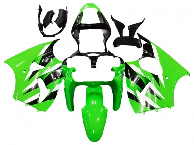 2000-2002 Kawasaki ZX6R Motorcycle Fairings - Green White Black Canada Websites