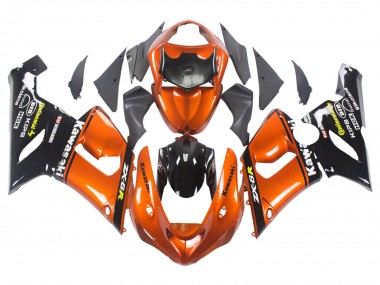 2005-2006 Kawasaki ZX6R Motorcycle Fairing - Orange Black Canada Websites