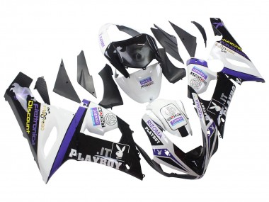 2005-2006 Kawasaki ZX6R Motorcycle Fairings - White Purple Black Rizoma Playboy DENSO Canada Websites