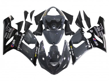 2005-2006 Kawasaki ZX6R Motorcycle Fairings - Dark Grey Black Canada Websites