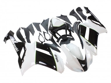 2007-2008 Kawasaki ZX6R Motorcycle Fairings - Black White Ninja Canada Websites