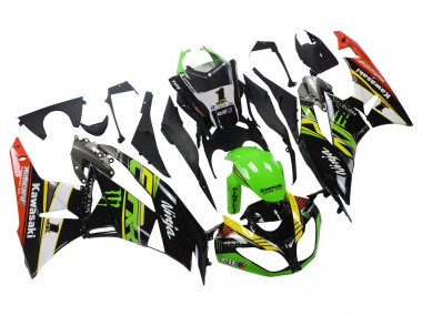 2009-2012 Kawasaki ZX6R Motorcycle Fairings - Green Glossy Black Yellow White Red Elf Monster Canada Websites