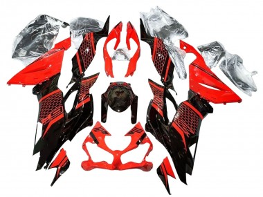 2019-2022 Kawasaki ZX6R Motorcycle Fairings - Red Glossy Black Honeycomb Canada Websites