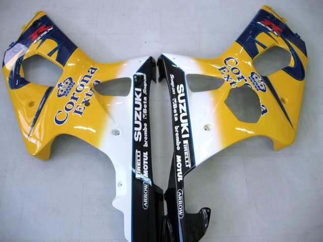 2000-2002 Suzuki GSXR1000 Motorcycle Fairings - Yellow Dark Blue White Motul Corona Canada Websites