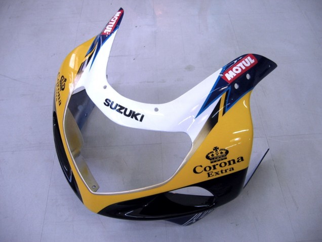 2000-2002 Suzuki GSXR1000 Motorcycle Fairings - Yellow Dark Blue White Motul Corona Canada Websites