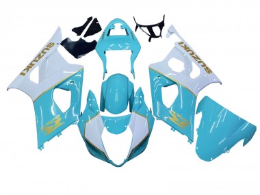 2003-2004 Suzuki GSXR 1000 Motorcycle Fairings - White Light Blue Gold Canada Websites