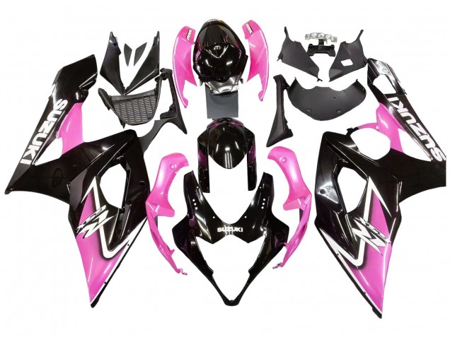 2005-2006 Suzuki GSXR 1000 Motorcycle Fairings - Glossy Black Pink Canada Websites
