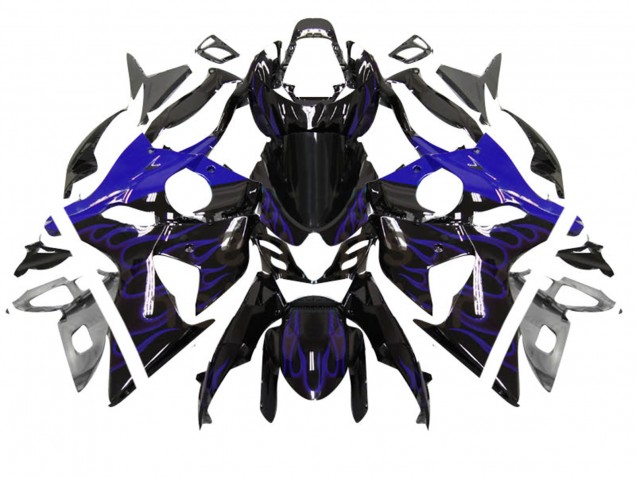 2007-2008 Suzuki GSXR 1000 Motorcycle Fairing - Glossy Black Blue Flame Canada Websites