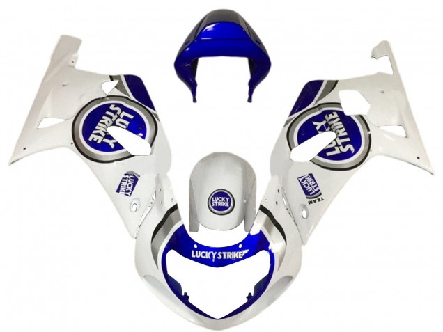 2001-2003 Suzuki GSXR 600 / GSXR 750 Motorcycle Fairings - White Blue Lucky Strike Canada Websites