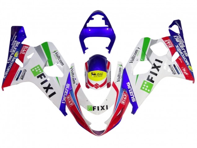 2004-2005 Suzuki GSXR 600 / GSXR 750 Motorcycle Fairings - White Blue Red Yellow Green Fixi Canada Websites