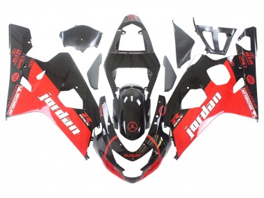 2004-2005 Suzuki GSXR 600 / GSXR 750 Motorcycle Fairings - Glossy Black Red Jordan Michelin Canada Websites