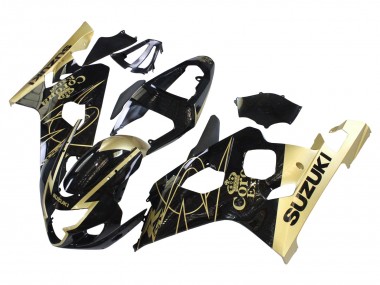 2004-2005 Suzuki GSXR 600 / GSXR 750 Motorcycle Fairings - Glossy Black Gold Corona Canada Websites