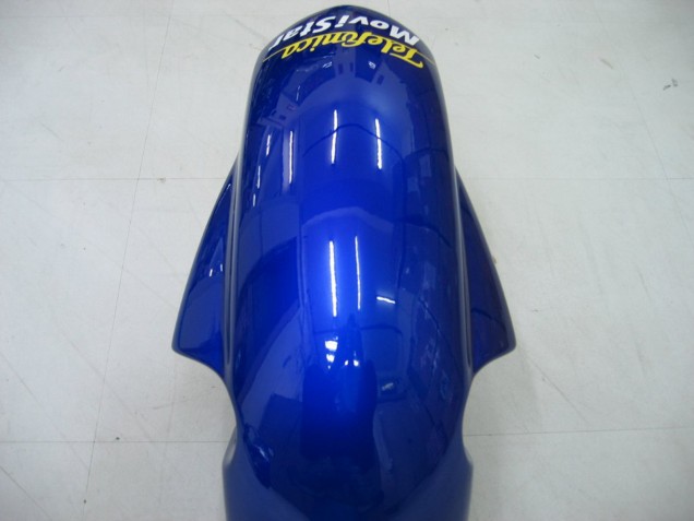 2004-2005 Suzuki GSXR 600 / GSXR 750 Motorcycle Fairings - Blue White Yellow Green Telefumica Motul MoviStar Canada Websites