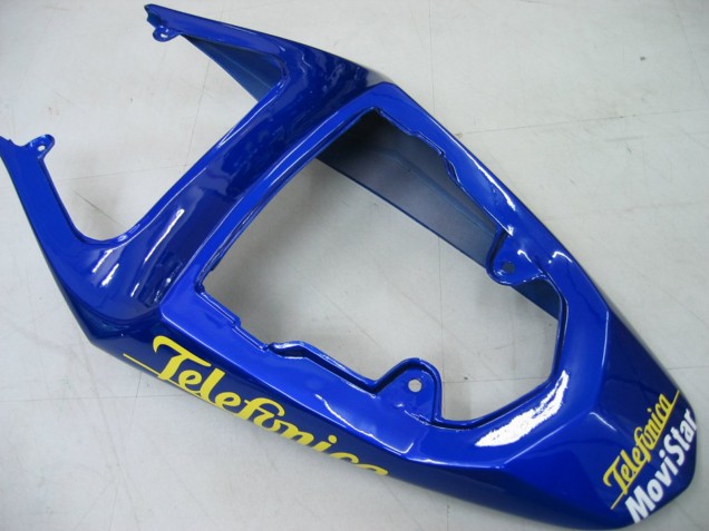 2004-2005 Suzuki GSXR 600 / GSXR 750 Motorcycle Fairings - Blue White Yellow Green Telefumica Motul MoviStar Canada Websites