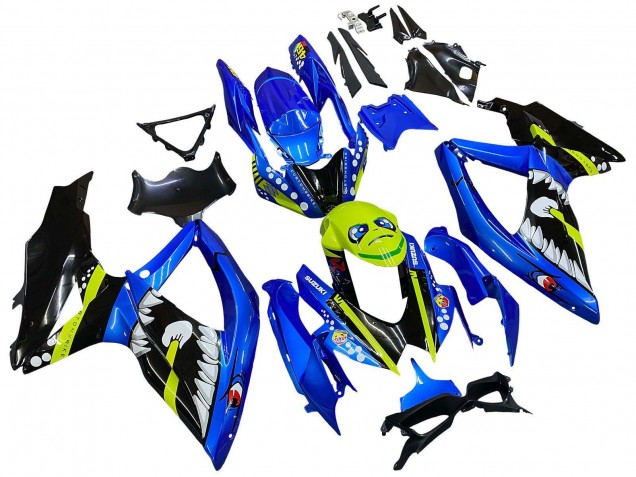 2008-2010 Suzuki GSXR 600 / GSXR 750 Motorcycle Fairings - Blue Fluorescent Green Shark Canada Websites