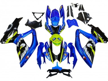 2008-2010 Suzuki GSXR 600 / GSXR 750 Motorcycle Fairings - Blue Fluorescent Green Shark Canada Websites