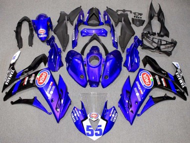 2015-2018 Yamaha YZF R3/R25 Motorcycle Fairings - Blue White Black ENEOS 55 Canada Websites