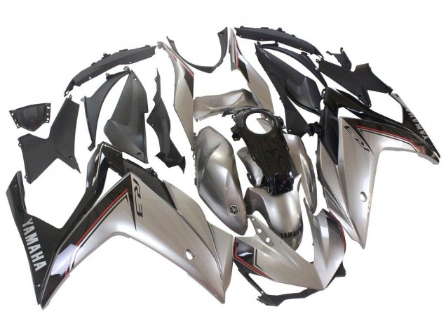 2015-2018 Yamaha YZF R3/R25 Motorcycle Fairings - Silver Black Canada Websites