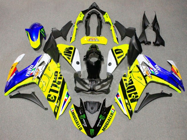 2015-2018 Yamaha YZF R3/R25 Motorcycle Fairings - Yellow Blue Black Monster Canada Websites