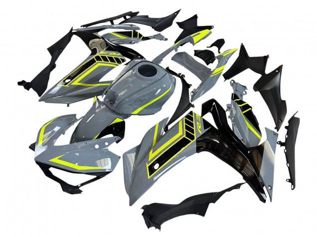 2015-2018 Yamaha YZF R3/R25 Motorcycle Fairings - Nardo Grey Neon Yellow Black Canada Websites