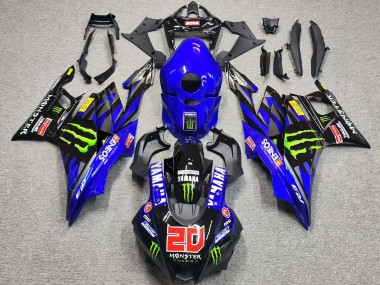 2019-2021 Yamaha YZF R3/R25 Motorcycle Fairings - Blue Glossy Black Green ENEOS Monster 20 Canada Websites