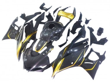 2019-2021 Yamaha YZF R3/R25 Motorcycle Fairings - Gold Black Carbon Fiber Canada Websites