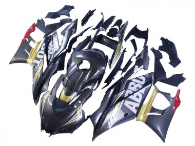 2022-2024 Yamaha YZF R3/R25 Motorcycle Fairings - Black Carbon Fiber Style Gold Red ABBOT Canada Websites