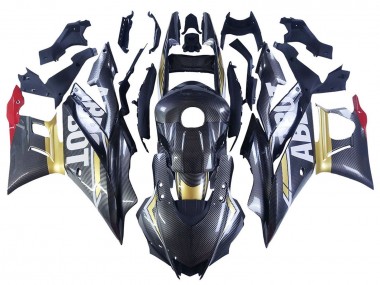 2022-2024 Yamaha YZF R3/R25 Motorcycle Fairings - Black Carbon Fiber Style Gold Red ABBOT Canada Websites