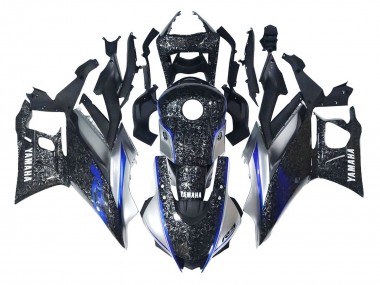 2022-2024 Yamaha YZF R3/R25 Motorcycle Fairings - Marble Black Silver Blue Forged Carbon Fiber Style Canada Websites