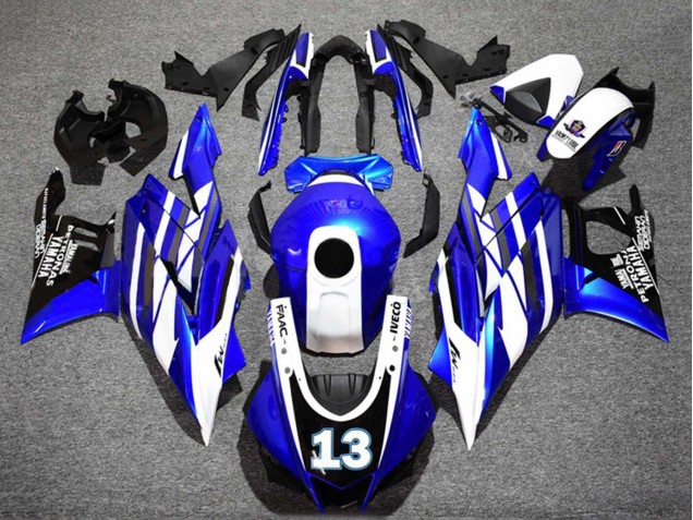 2022-2024 Yamaha YZF R3/R25 Motorcycle Fairings - Blue White Black Petronas Yamalube 13 Canada Websites