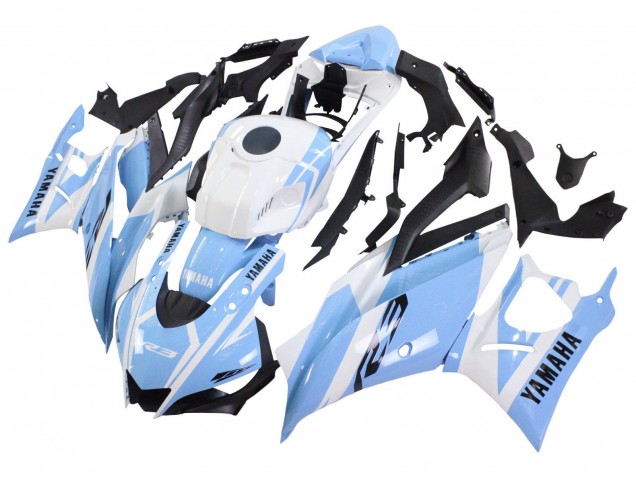 2022-2024 Yamaha YZF R3/R25 Motorcycle Fairings - White Light Blue Canada Websites