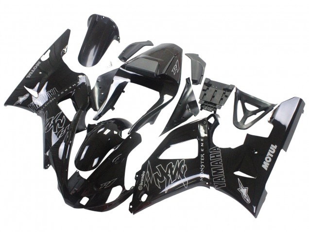 2000-2001 Yamaha YZF 1000 R1 Motorcycle Fairings - Glossy Black White Monster Motul Canada Websites