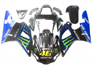 2000-2001 Yamaha YZF 1000 R1 Motorcycle Fairings - Blue Black Green Monster Yamalube ENEOS 46 Canada Websites