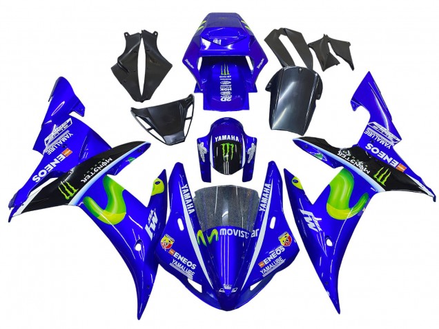 2002-2003 Yamaha YZF 1000 R1 Motorcycle Fairings - Blue Black Green MoviStar ENEOS Monster Canada Websites