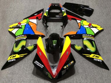 2002-2003 Yamaha YZF 1000 R1 Motorcycle Fairings - Glossy Black Red Yellow Green Movistar Semakin Didepan Canada Websites