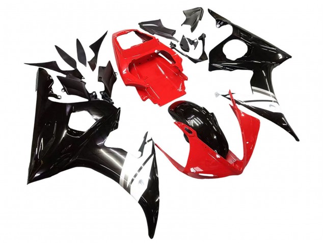 2006-2009 Yamaha YZF R6S Motorcycle Fairings - Red White Glossy Black Canada Websites