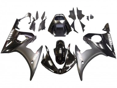 2003-2004 Yamaha YZF R6 Motorcycle Fairings - Glossy Black Matte Black White Decals Canada Websites