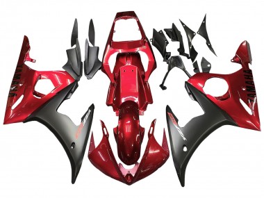 2003-2004 Yamaha YZF R6 Motorcycle Fairing Kits - Red Matte Black Canada Websites