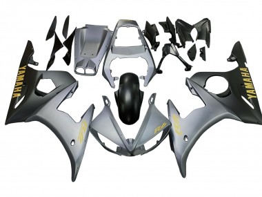 2006-2009 Yamaha YZF R6S Motorcycle Fairings - Matte Grey Matte Black Gold Decals Canada Websites