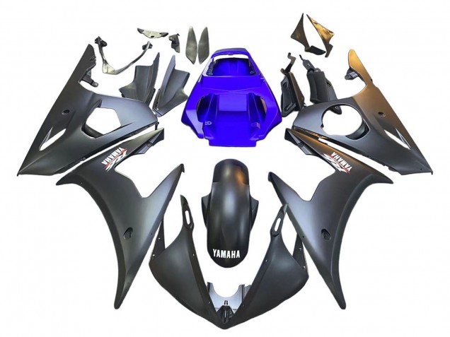 2006-2009 Yamaha YZF R6S Motorcycle Fairings - Blue Matte Black Canada Websites