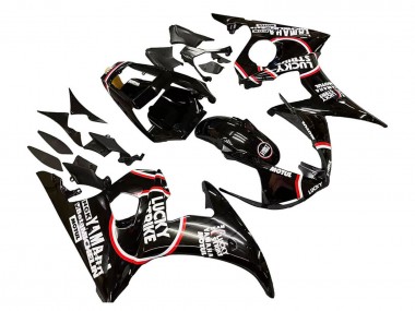 2003-2004 Yamaha YZF R6 Motorcycle Fairings - Glossy Black Red White Lucky Strike Motul Canada Websites