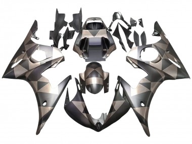 2003-2004 Yamaha YZF R6 Motorcycle Fairings - Grey Matte Black Geometric Canada Websites
