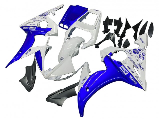 2006-2009 Yamaha YZF R6S Motorcycle Fairings - White Blue GYTR Canada Websites