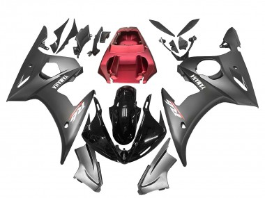 2003-2004 Yamaha YZF R6 Motorcycle Fairings - Red Glossy Black Matte Black Canada Websites