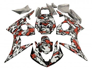 2003-2004 Yamaha YZF R6 Motorcycle Fairings - Black Red Grey Camouflage Canada Websites