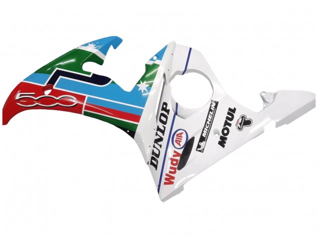2005 Yamaha YZF 600 R6 Motorcycle Fairings - Light Blue White Green Red Kastinee Dunlop Motul Canada Websites