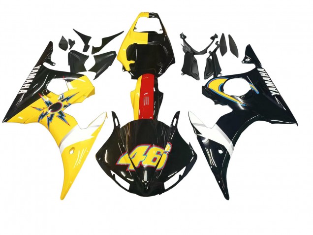 2005 Yamaha YZF 600 R6 Motorcycle Fairings - Black Yellow Red 46 Canada Websites