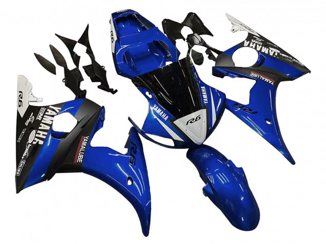 2005 Yamaha YZF 600 R6 Motorcycle Fairings - Blue White Black Yamalube Canada Websites
