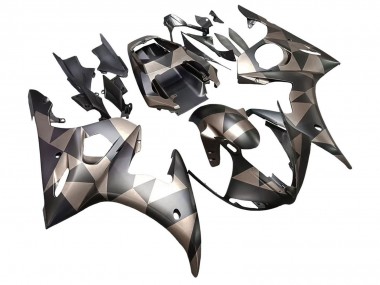 2005 Yamaha YZF 600 R6 Motorcycle Fairings - Matte Black Grey Geometric Canada Websites