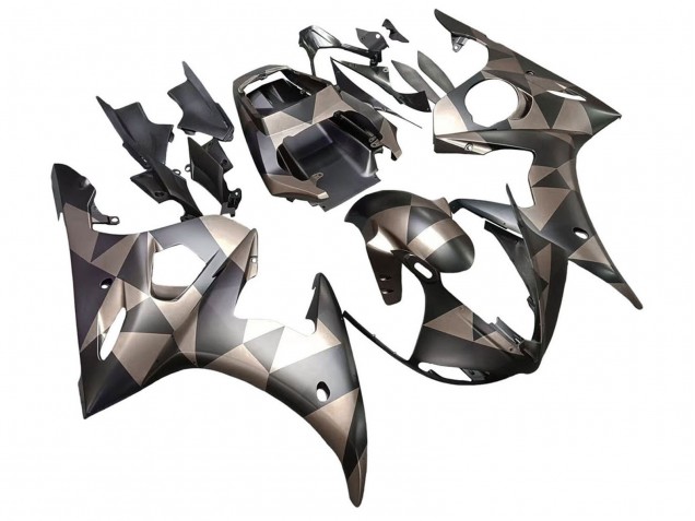 2005 Yamaha YZF 600 R6 Motorcycle Fairings - Matte Black Grey Geometric Canada Websites